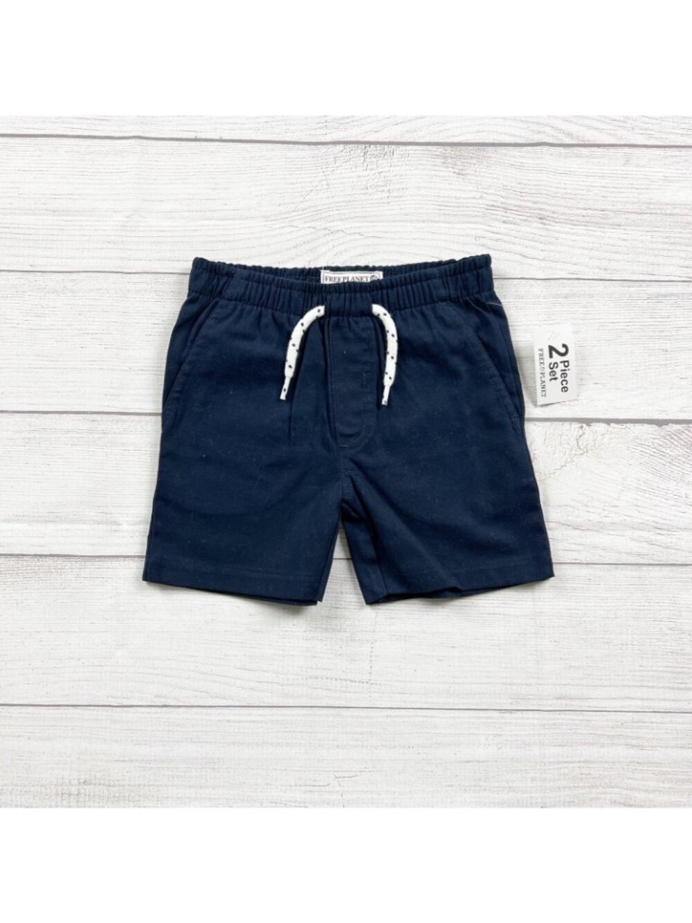 Free Planet Outfit Set 2-Piece Striped Button Up Shirt Shorts NWT 2T - Picture 5 of 7